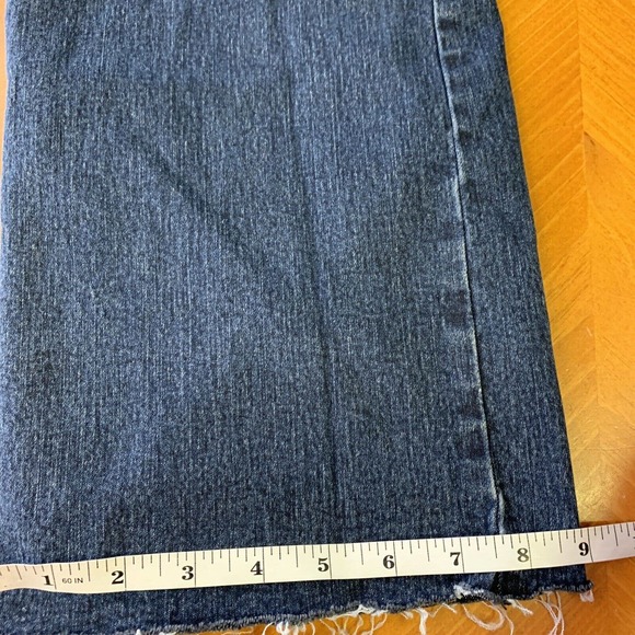 Vtg Kikit Maurice Sasson Sassoon Denim Belted Stretch Wide Leg‎ Flare Sz 12 Jean - Picture 8 of 8